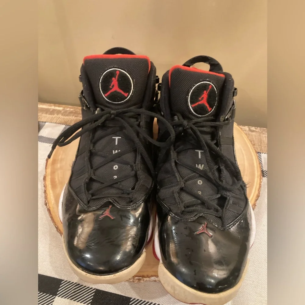 Nike Jordan 6 Rings‎ Black Varsity Red Size 12 rare 322992-062 Basketball Shoe